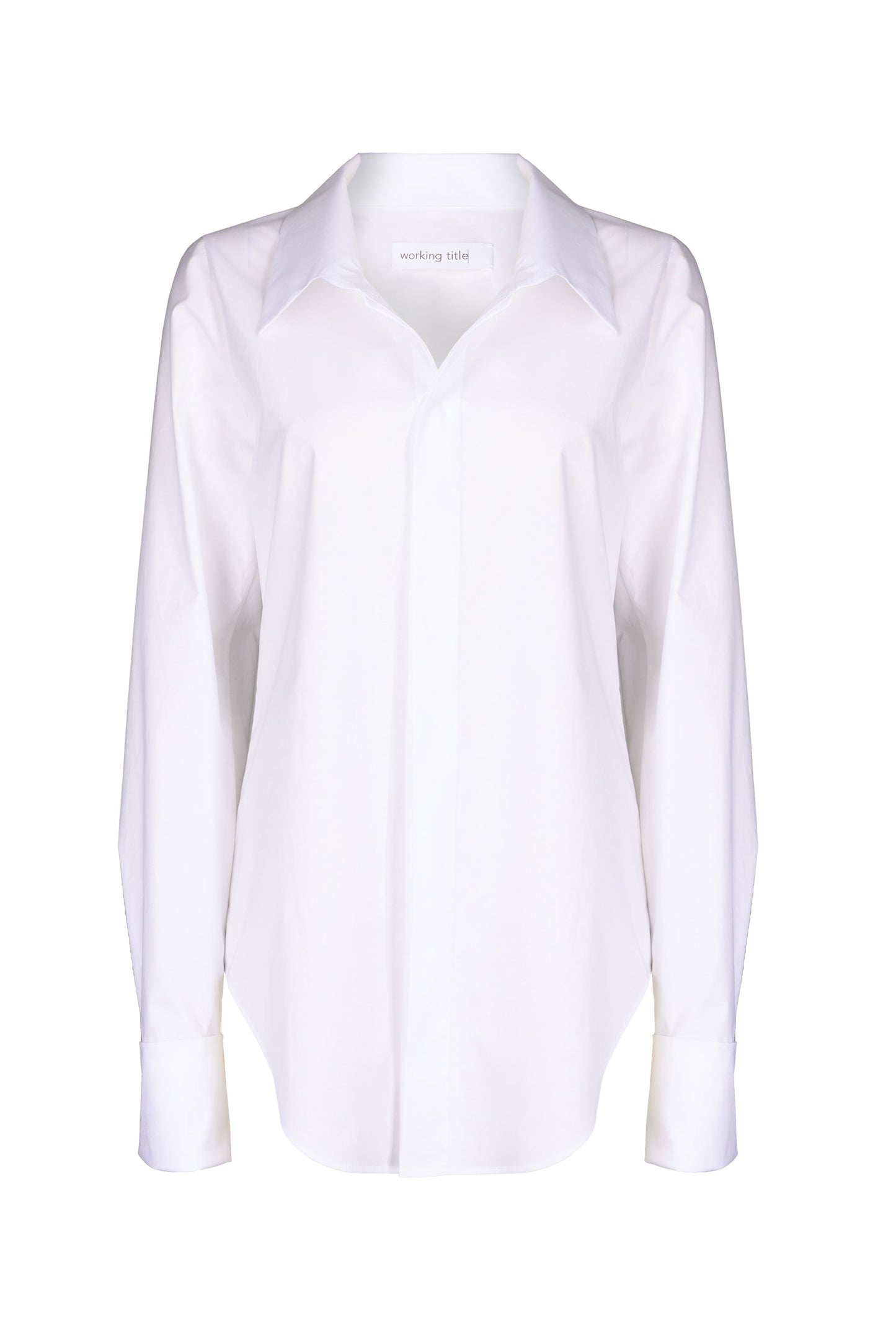 Sophisticated white slim-fit shirt made from the finest Italian organic cotton, featuring a crisp collar and broad cuffs for a polished, versatile style.