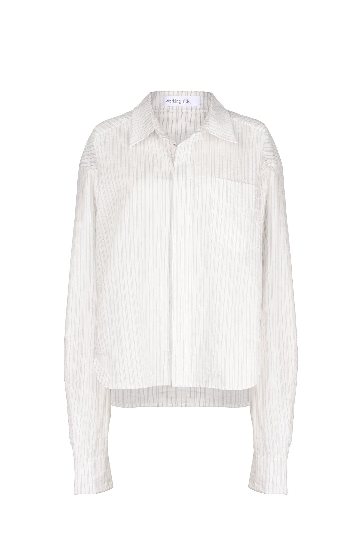 Elegant oversized cotton silk shirt with a classic collar and subtle striped pattern, ideal for both casual and formal wear.