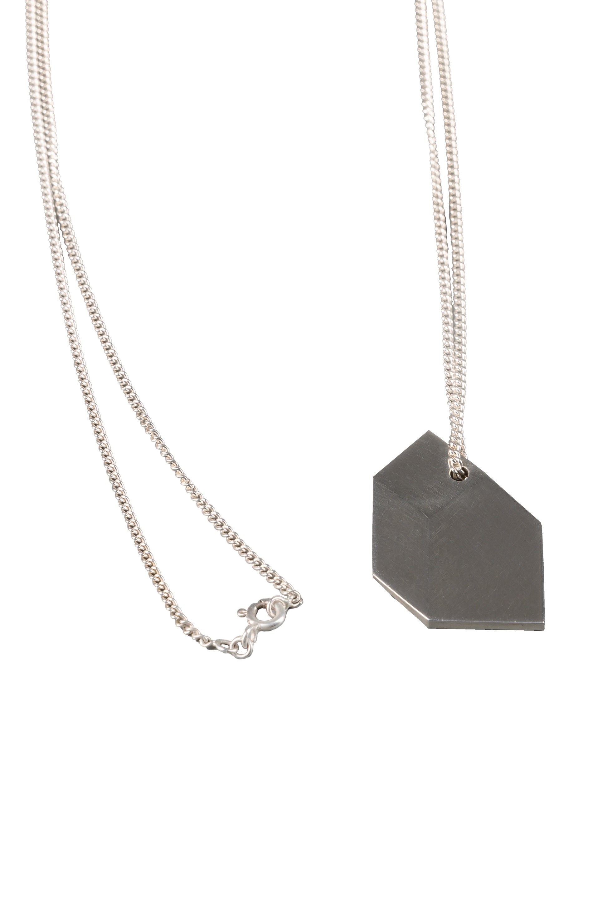 minimalist silver pendant necklace with a geometric design, ideal for adding a subtle, sophisticated sparkle to any look